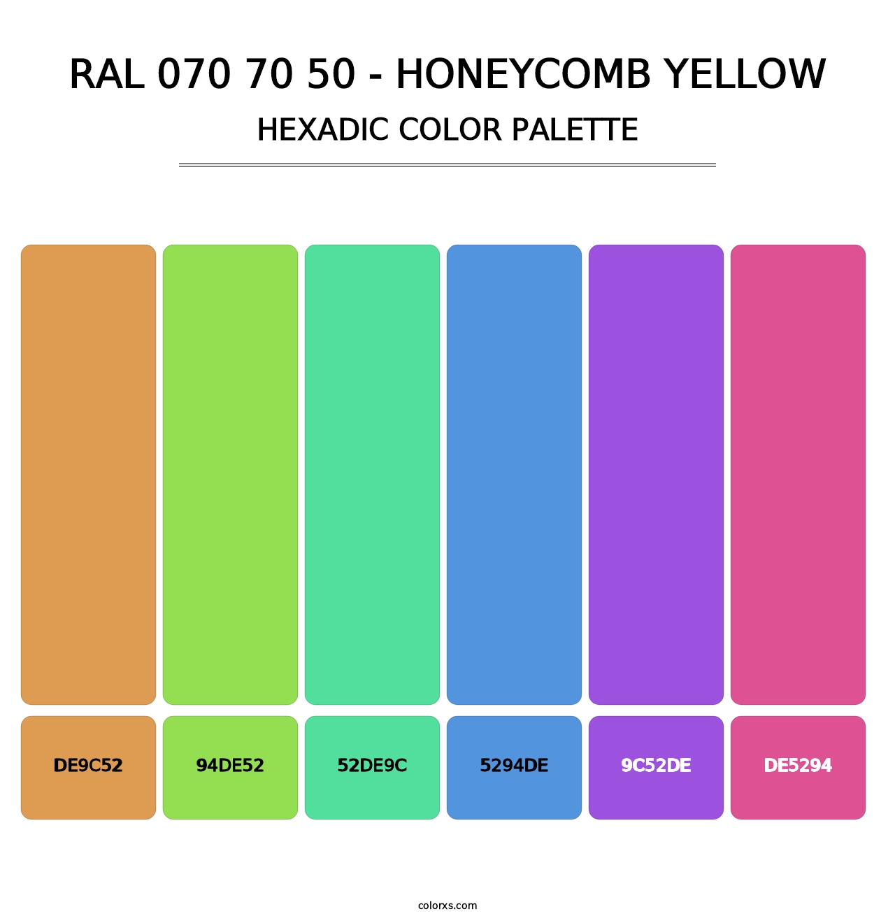RAL 070 70 50 - Honeycomb Yellow - Hexadic Color Palette