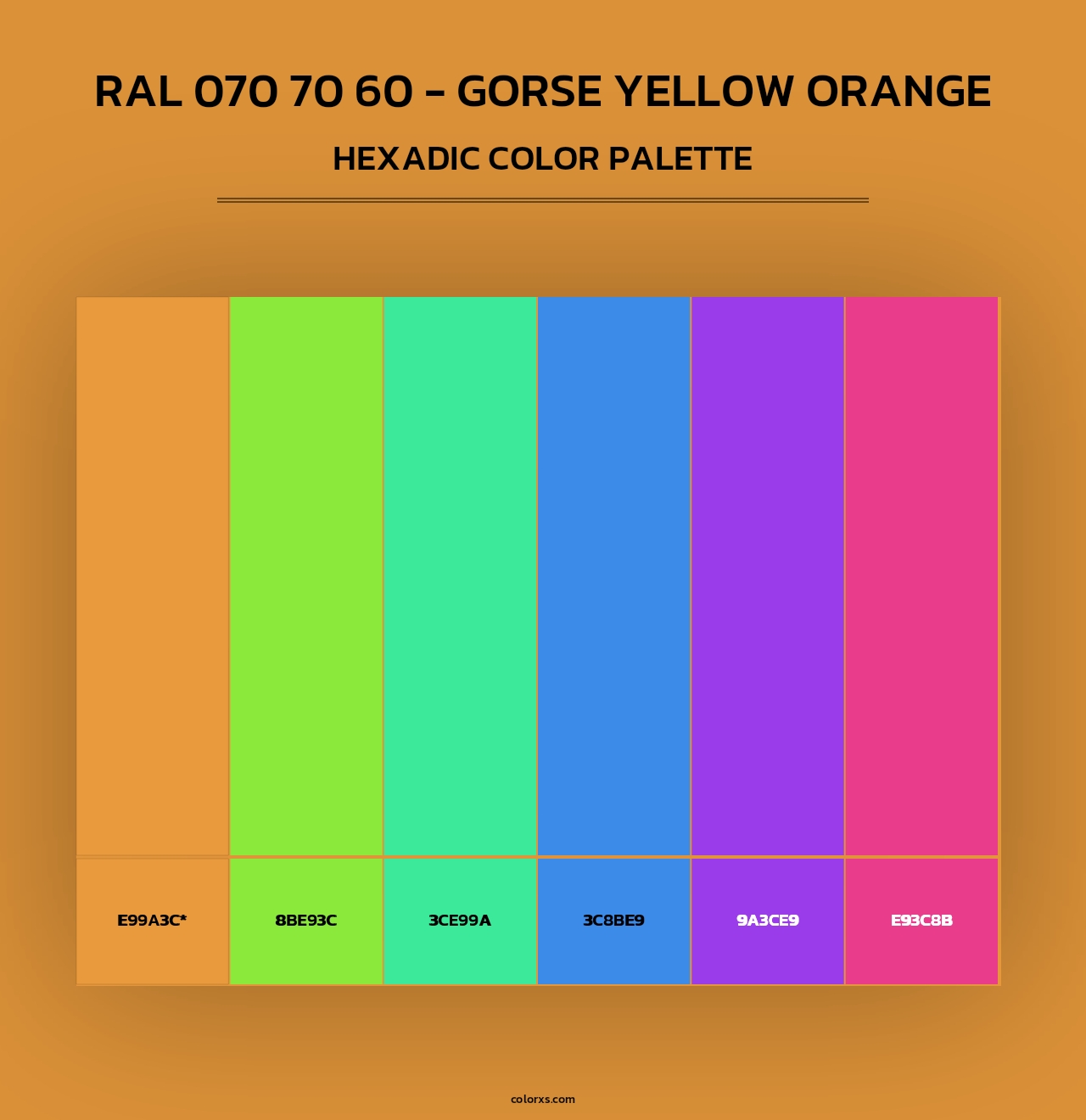 RAL 070 70 60 - Gorse Yellow Orange - Hexadic Color Palette