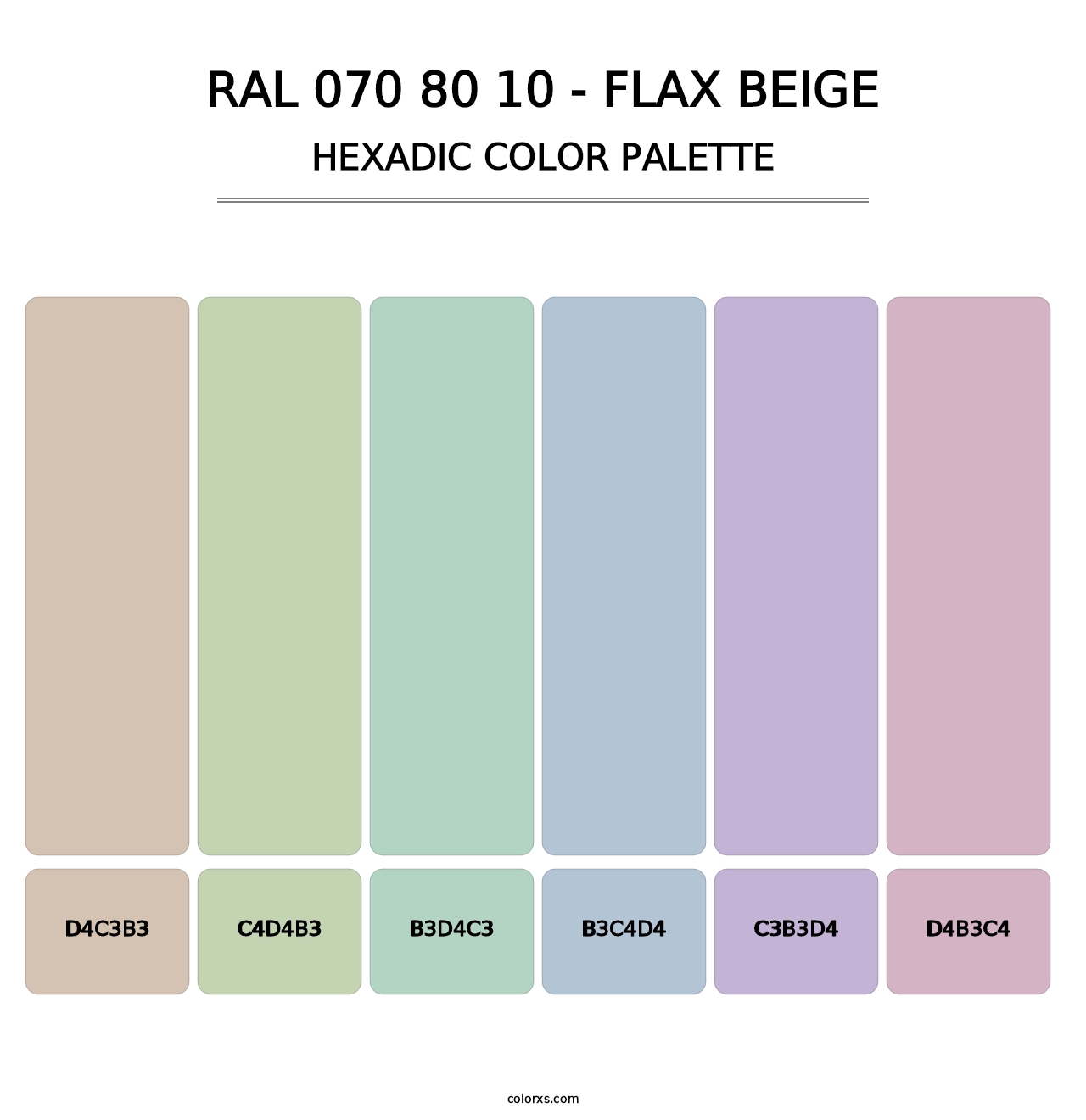 RAL 070 80 10 - Flax Beige - Hexadic Color Palette