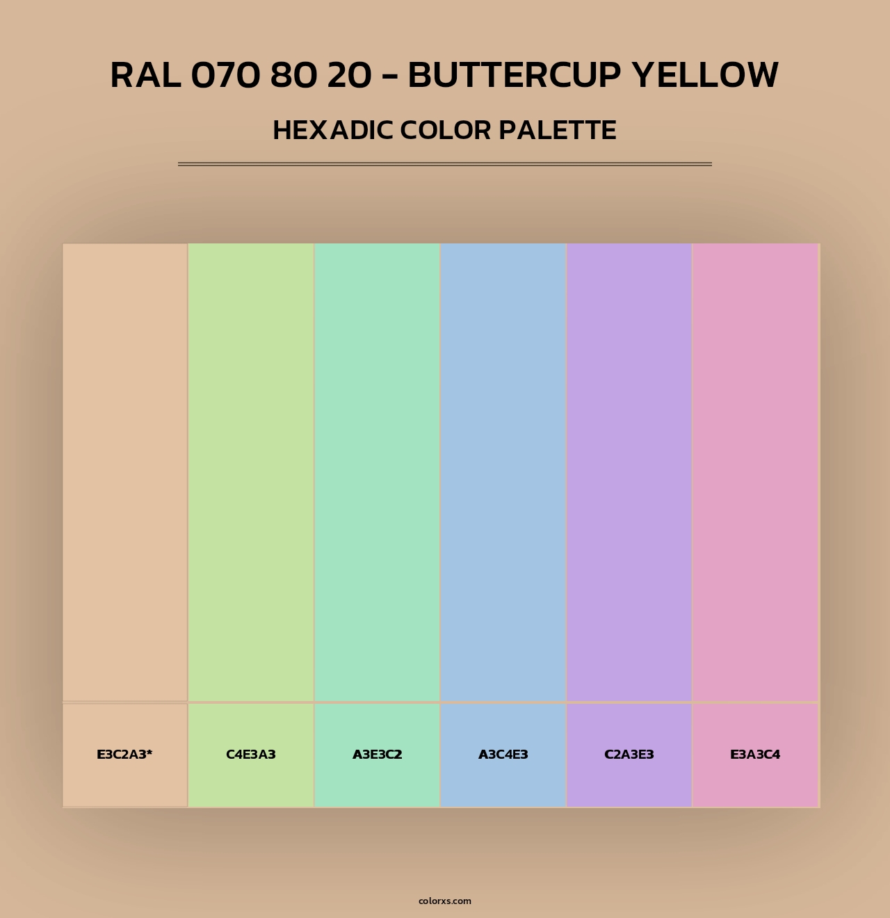 RAL 070 80 20 - Buttercup Yellow - Hexadic Color Palette