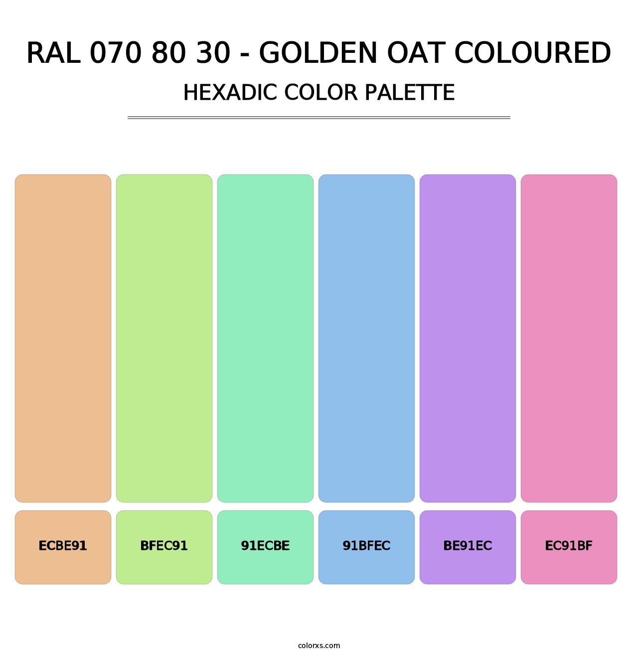 RAL 070 80 30 - Golden Oat Coloured - Hexadic Color Palette