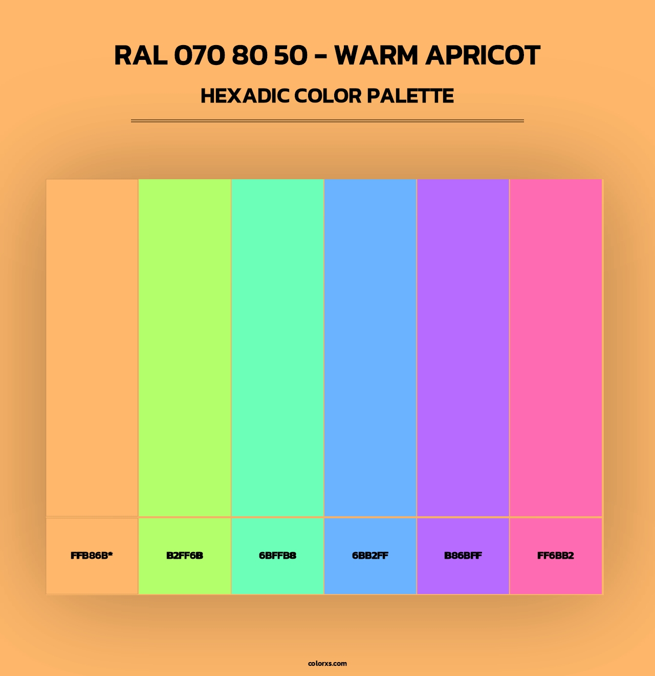 RAL 070 80 50 - Warm Apricot - Hexadic Color Palette