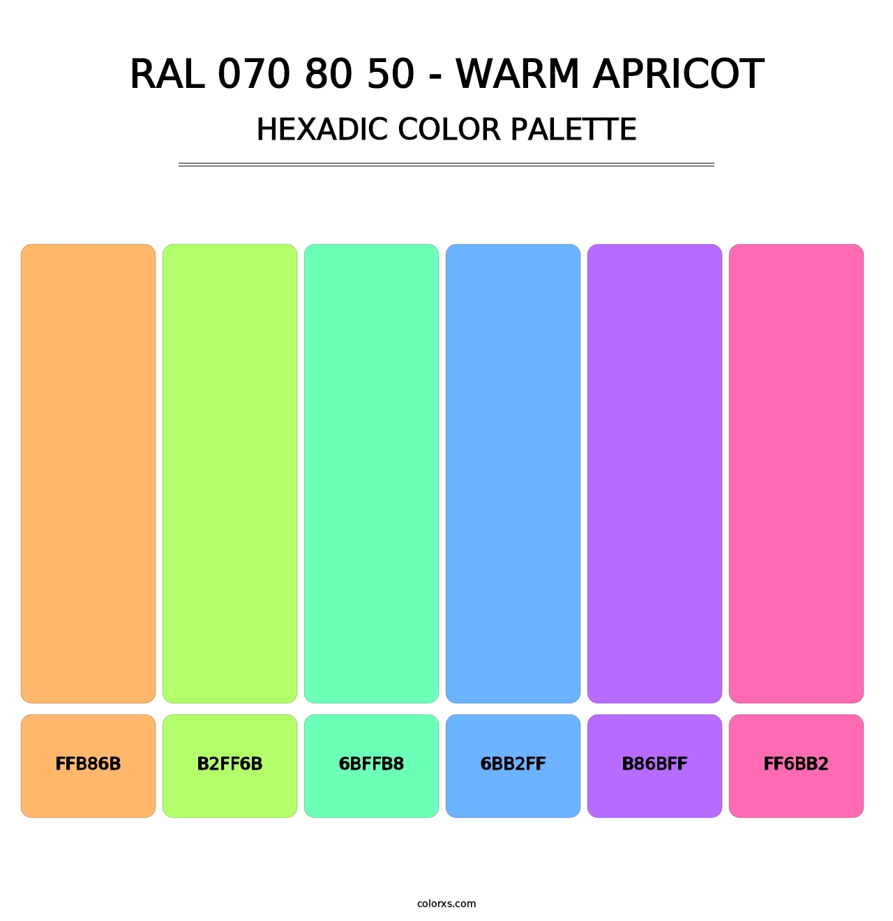 RAL 070 80 50 - Warm Apricot - Hexadic Color Palette