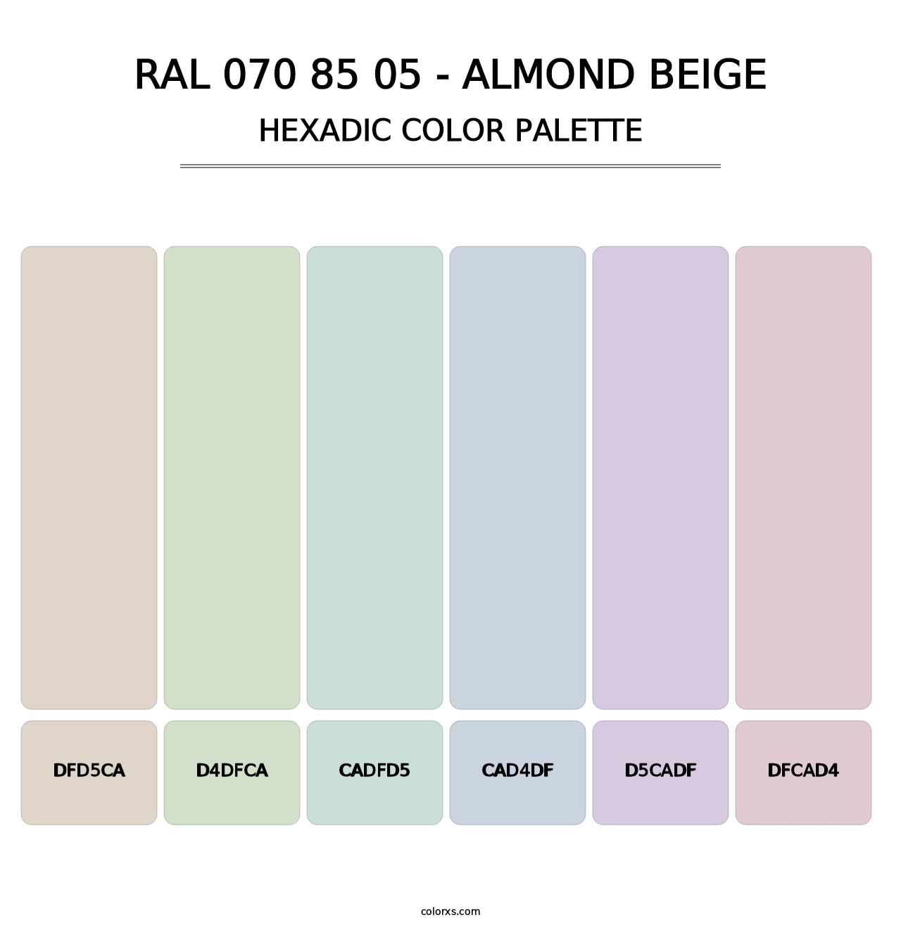 RAL 070 85 05 - Almond Beige - Hexadic Color Palette