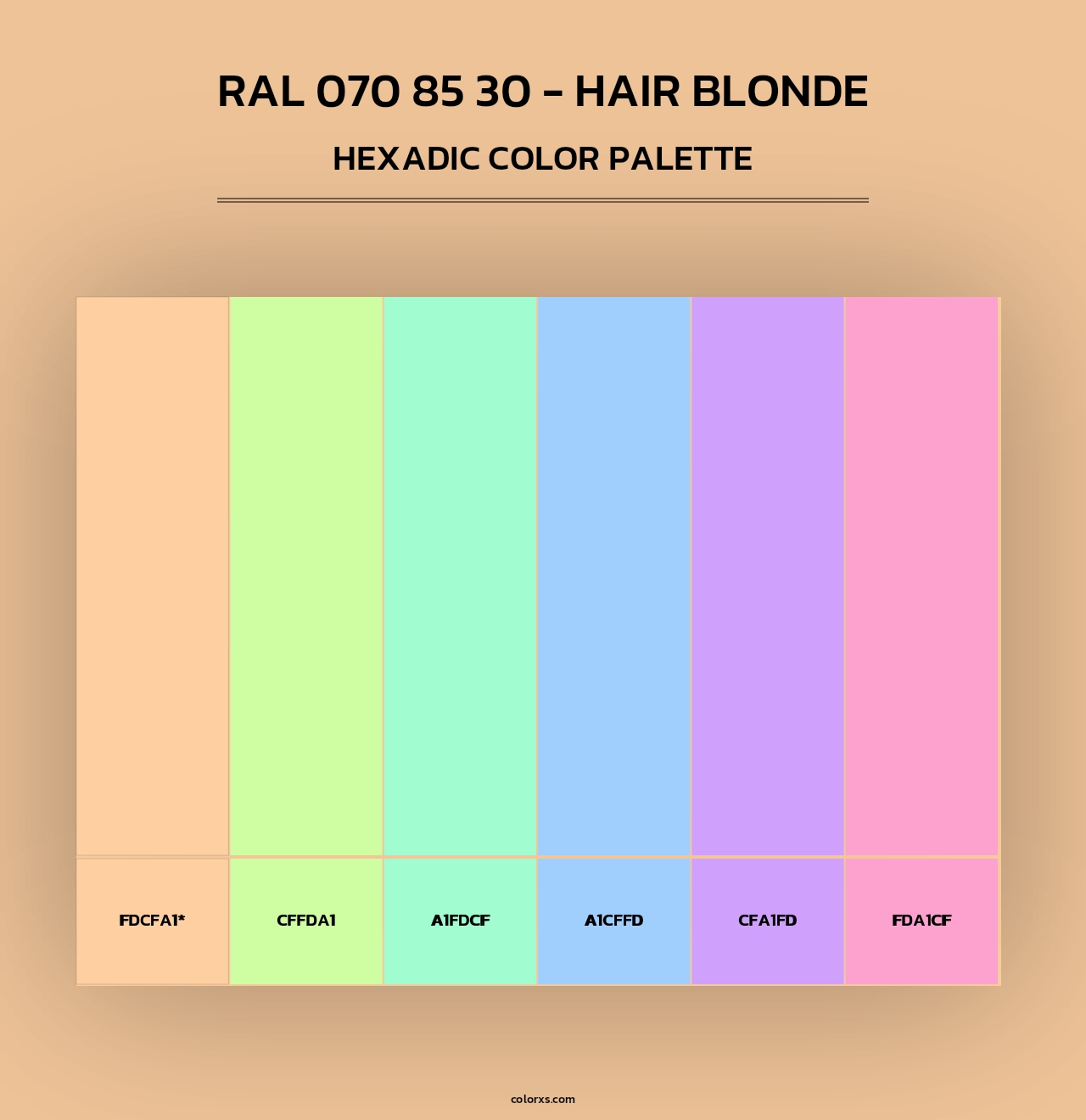 RAL 070 85 30 - Hair Blonde - Hexadic Color Palette