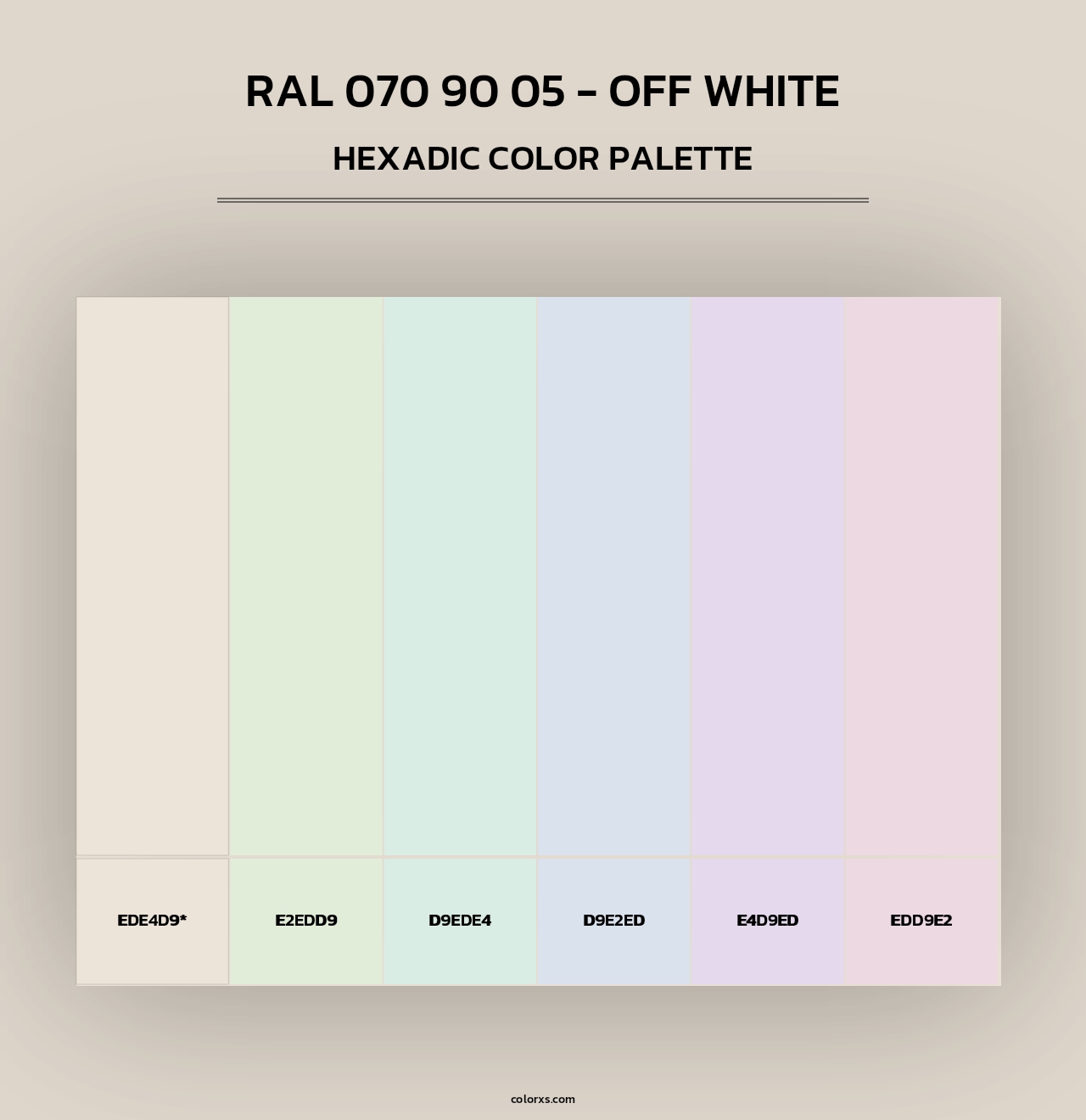 RAL 070 90 05 - Off White - Hexadic Color Palette