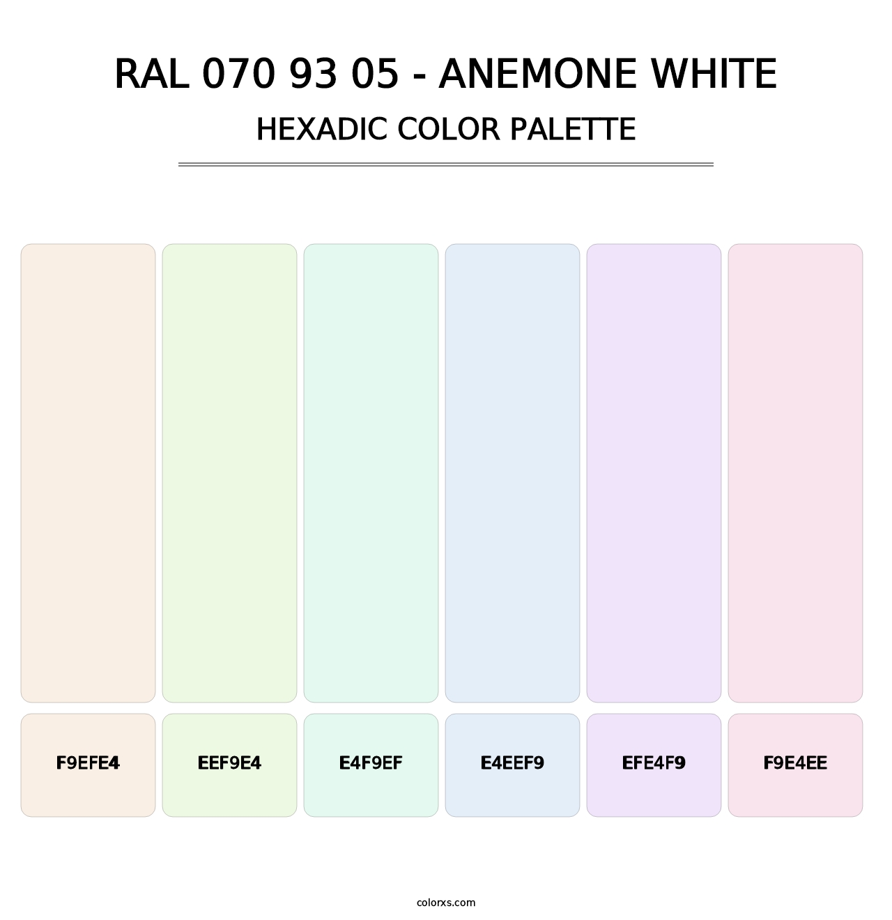 RAL 070 93 05 - Anemone White - Hexadic Color Palette