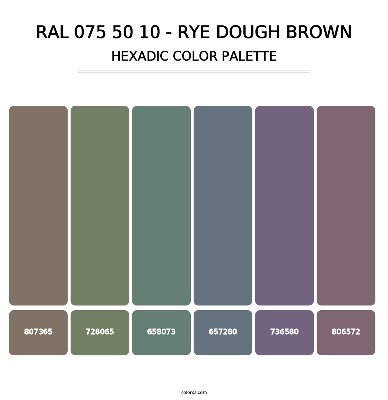 RAL 075 50 10 - Rye Dough Brown - Hexadic Color Palette