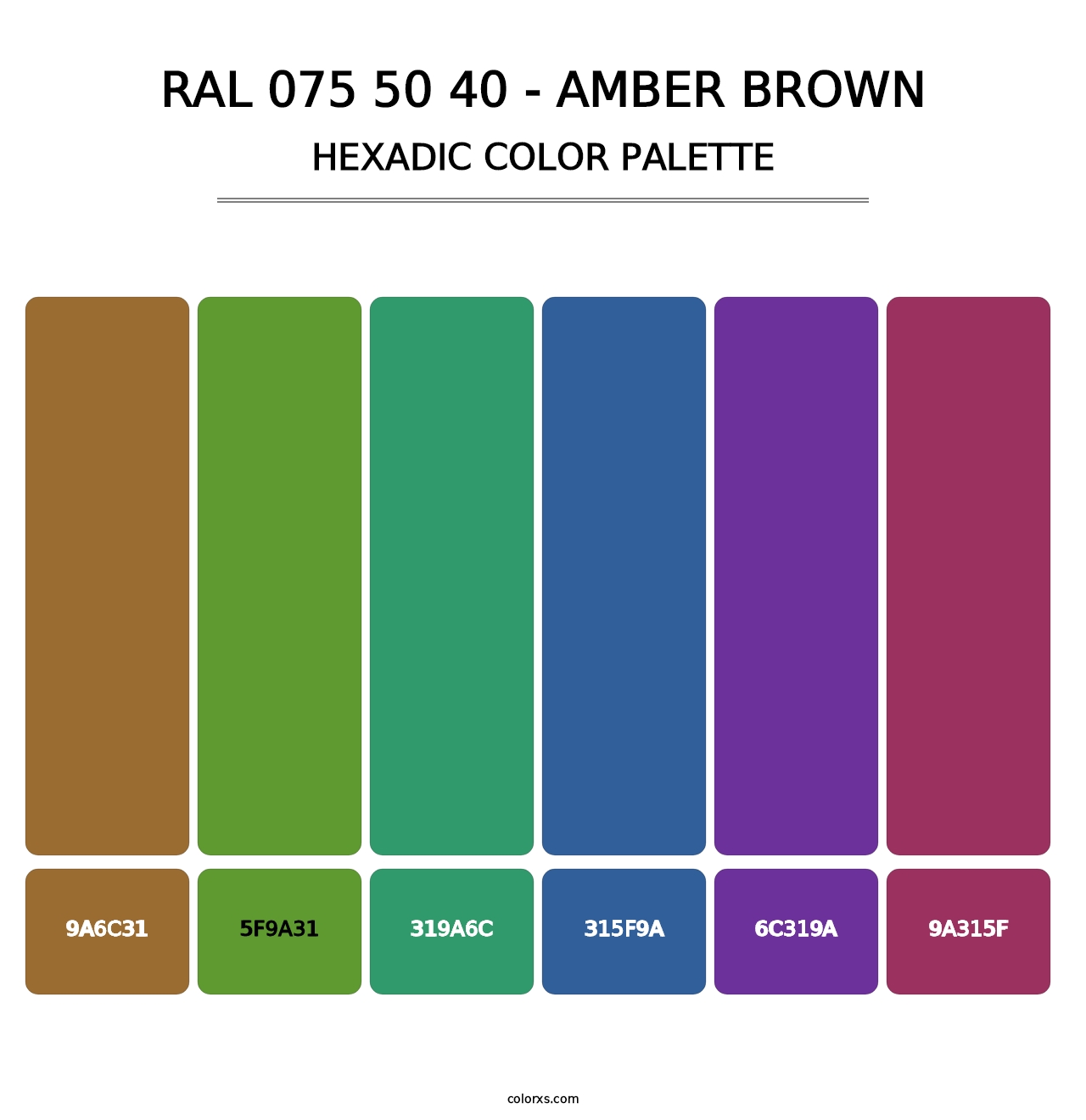 RAL 075 50 40 - Amber Brown - Hexadic Color Palette