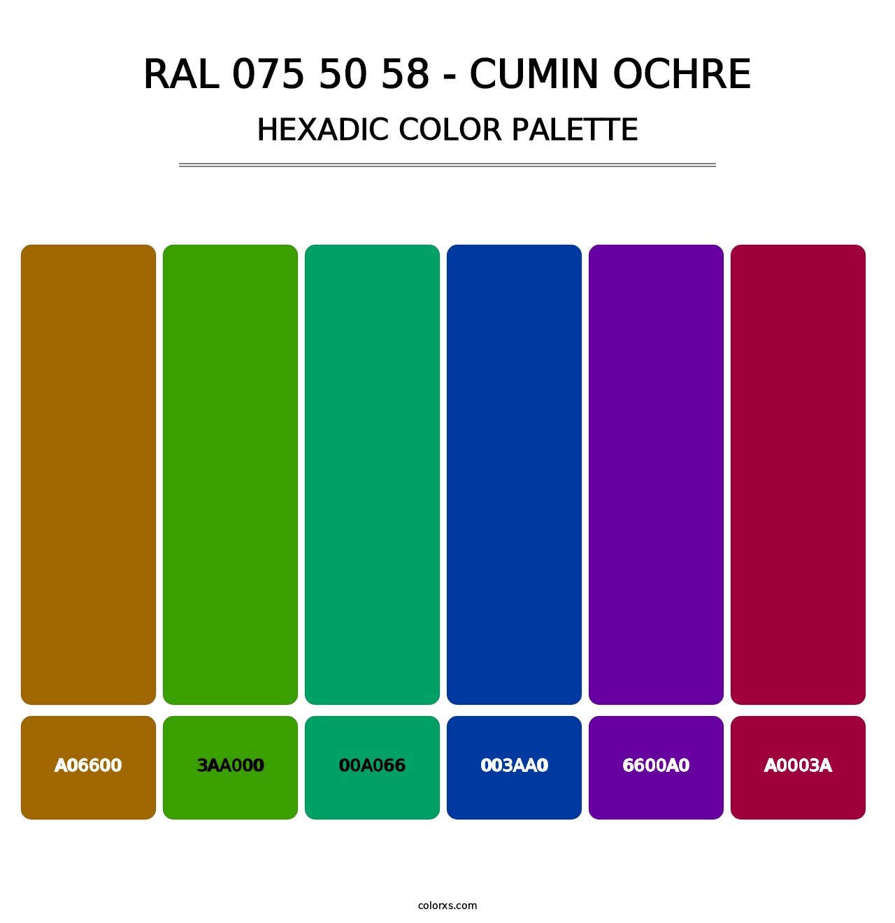 RAL 075 50 58 - Cumin Ochre - Hexadic Color Palette