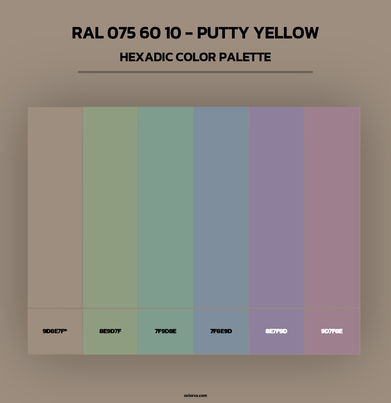 RAL 075 60 10 - Putty Yellow - Hexadic Color Palette