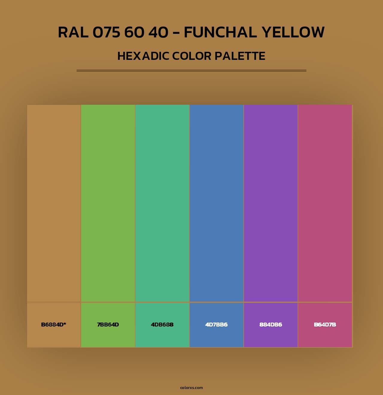 RAL 075 60 40 - Funchal Yellow - Hexadic Color Palette