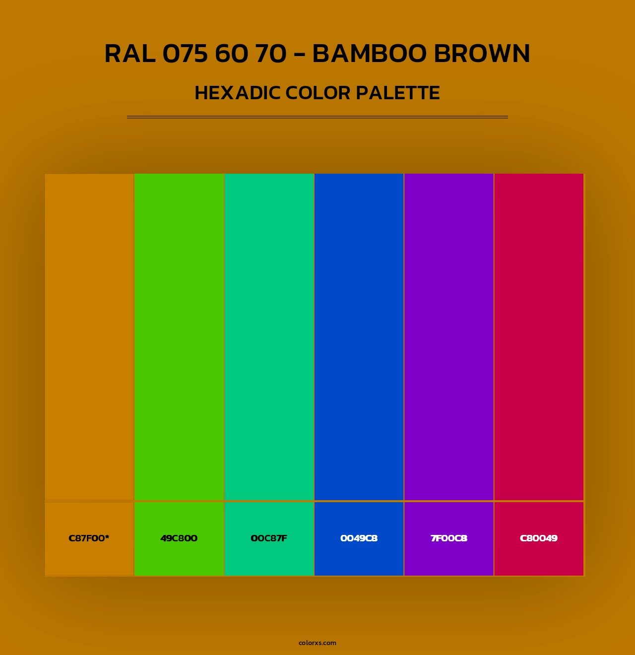 RAL 075 60 70 - Bamboo Brown - Hexadic Color Palette