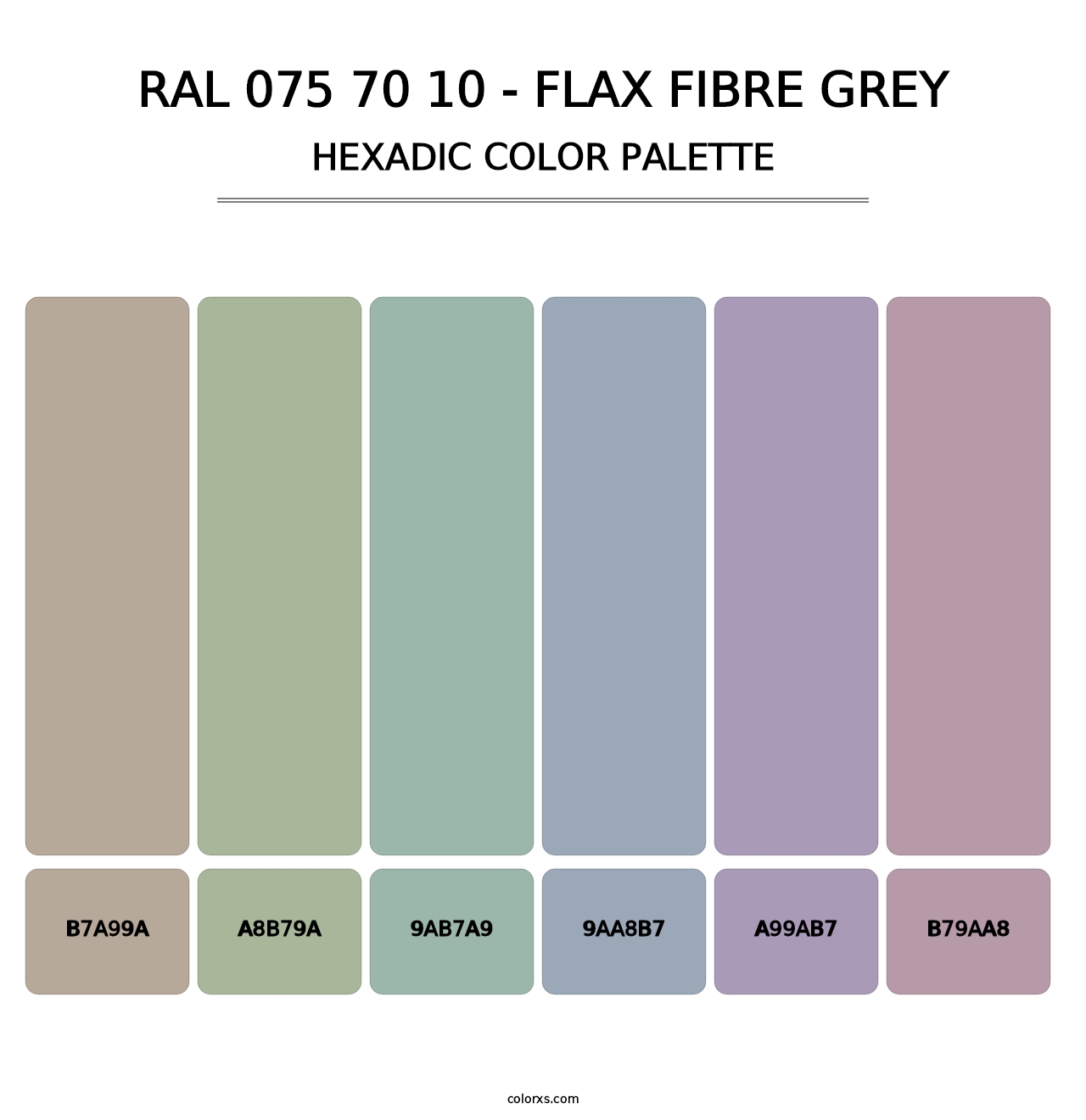 RAL 075 70 10 - Flax Fibre Grey - Hexadic Color Palette