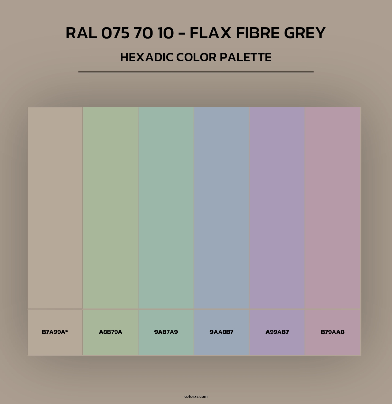 RAL 075 70 10 - Flax Fibre Grey - Hexadic Color Palette