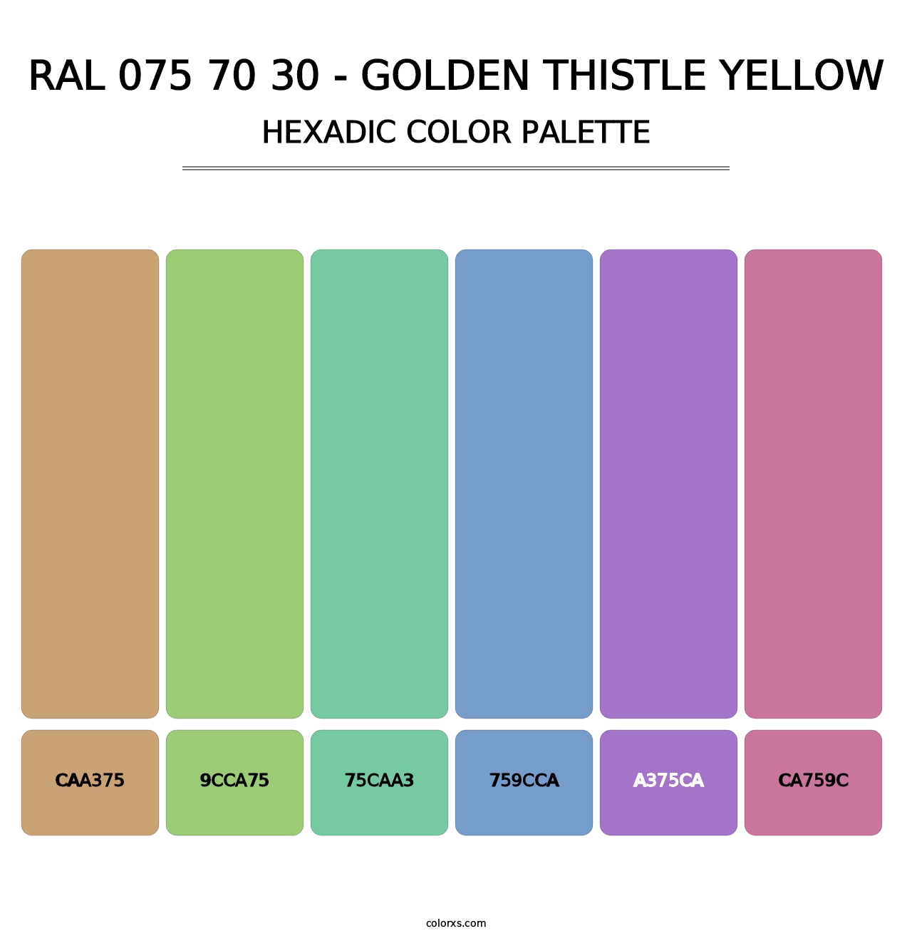 RAL 075 70 30 - Golden Thistle Yellow - Hexadic Color Palette
