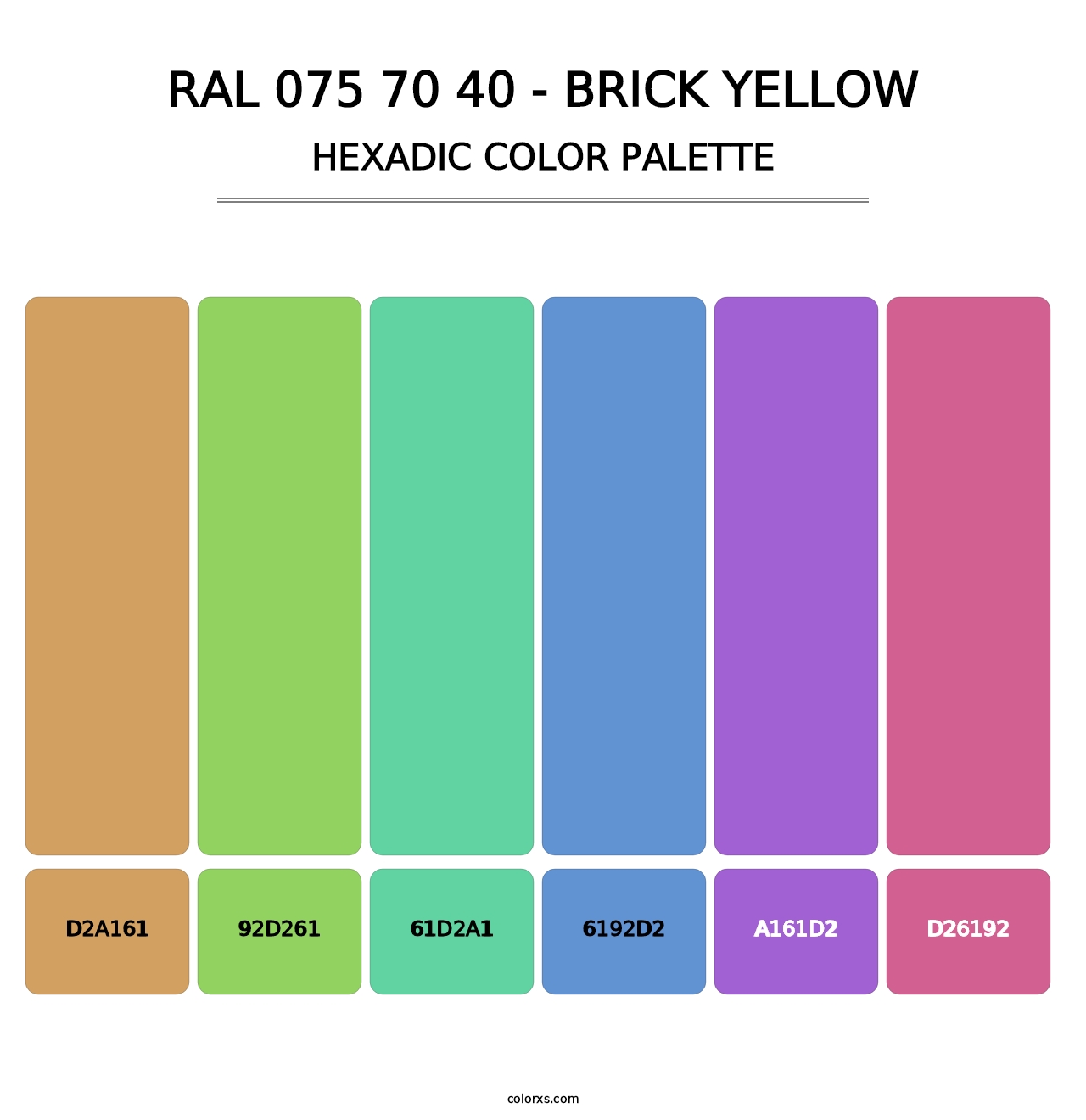RAL 075 70 40 - Brick Yellow - Hexadic Color Palette