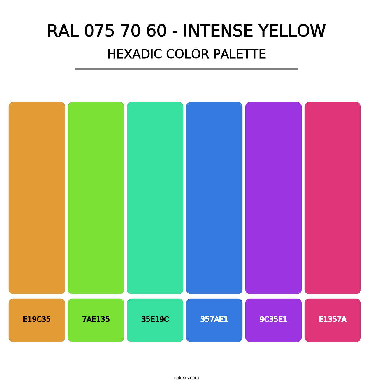 RAL 075 70 60 - Intense Yellow - Hexadic Color Palette