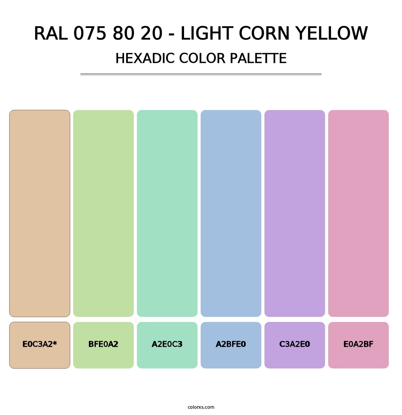 RAL 075 80 20 - Light Corn Yellow - Hexadic Color Palette