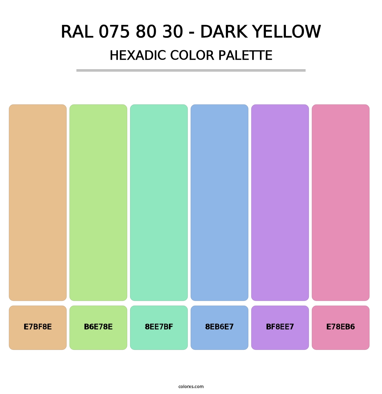 RAL 075 80 30 - Dark Yellow - Hexadic Color Palette