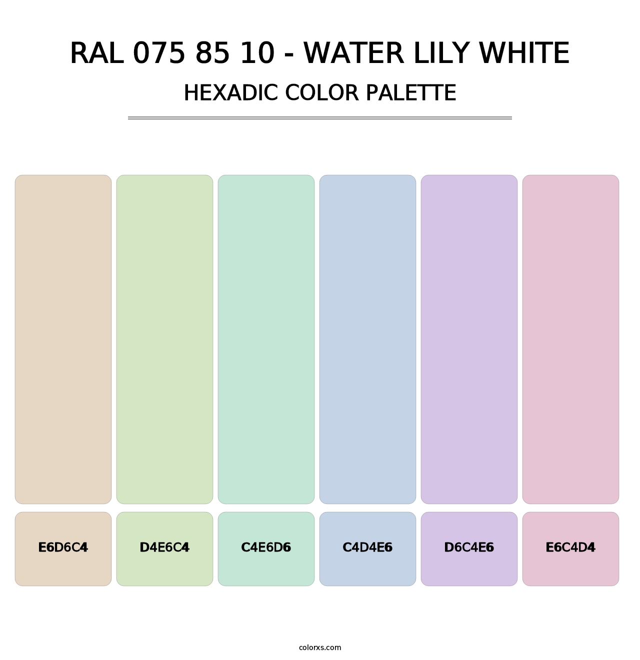 RAL 075 85 10 - Water Lily White - Hexadic Color Palette