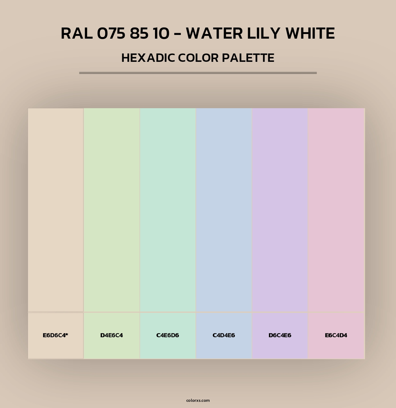 RAL 075 85 10 - Water Lily White - Hexadic Color Palette