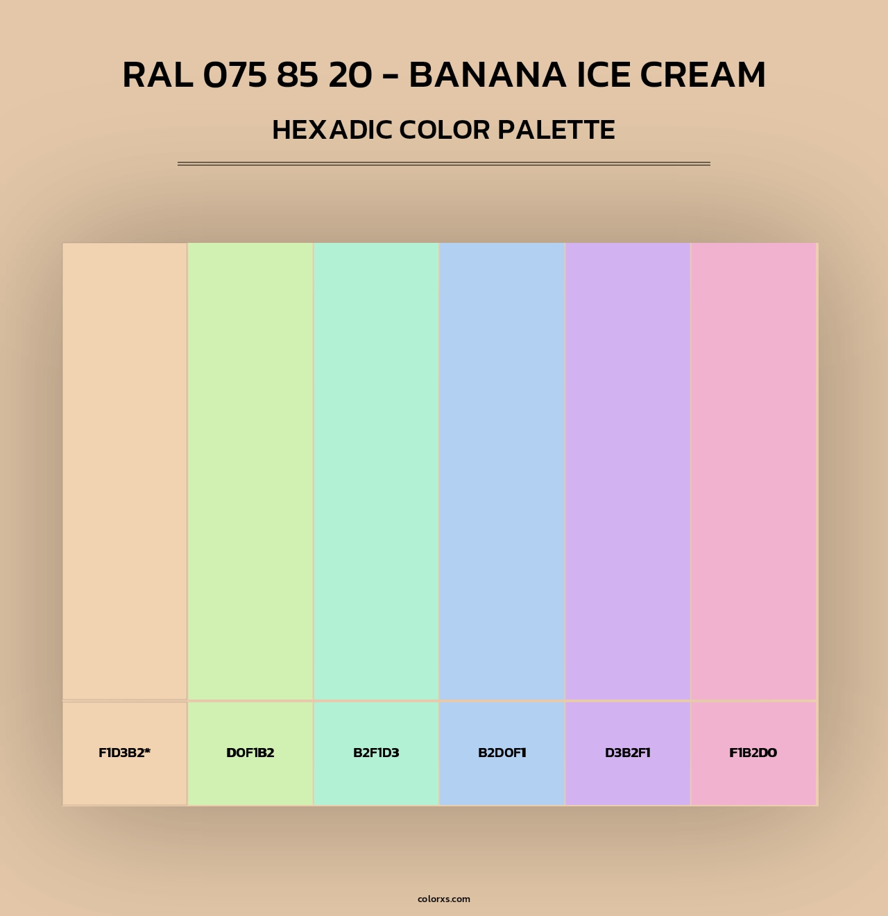 RAL 075 85 20 - Banana Ice Cream - Hexadic Color Palette