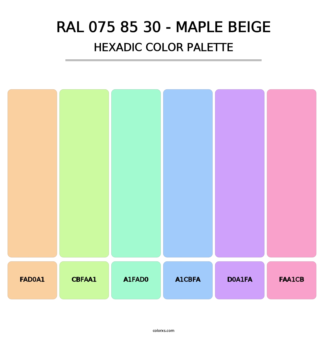 RAL 075 85 30 - Maple Beige - Hexadic Color Palette