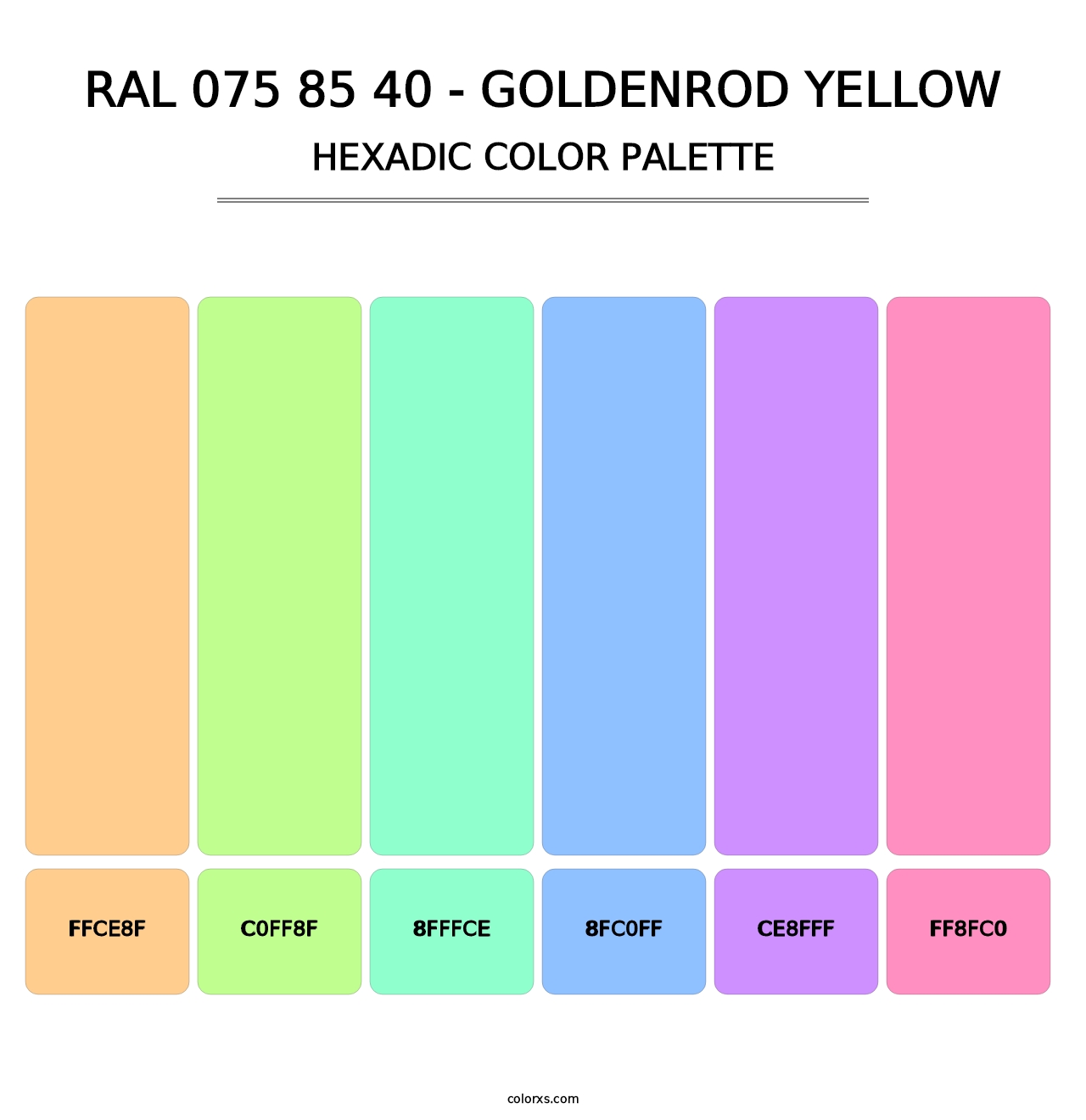 RAL 075 85 40 - Goldenrod Yellow - Hexadic Color Palette