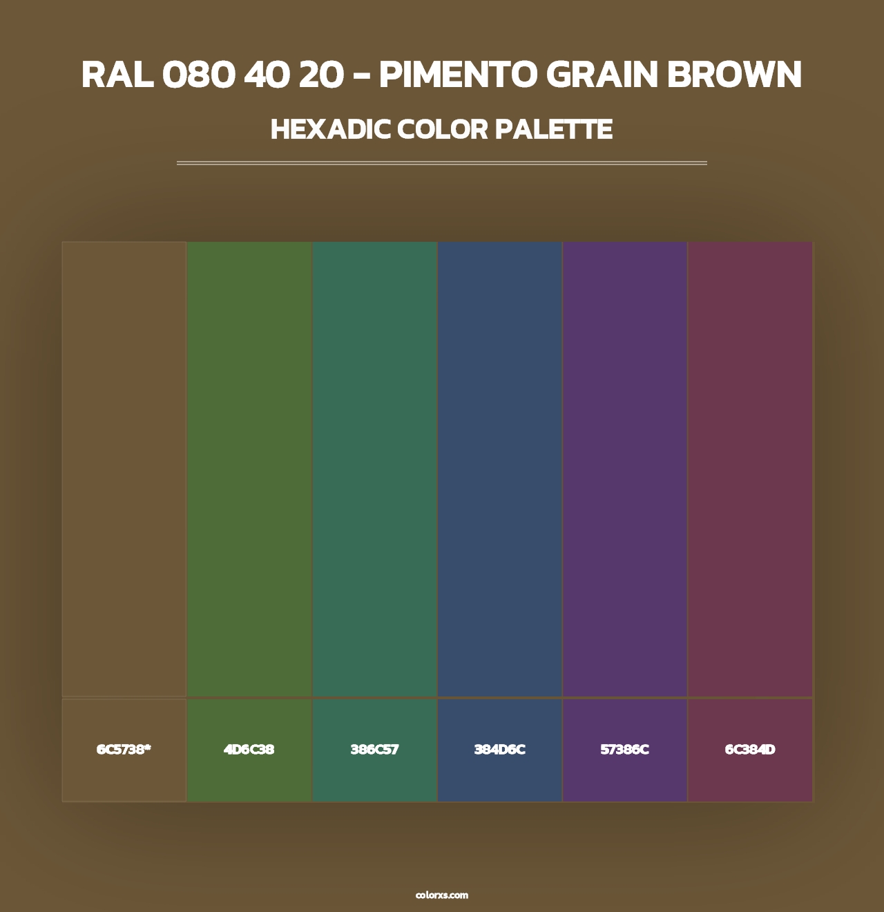 RAL 080 40 20 - Pimento Grain Brown - Hexadic Color Palette