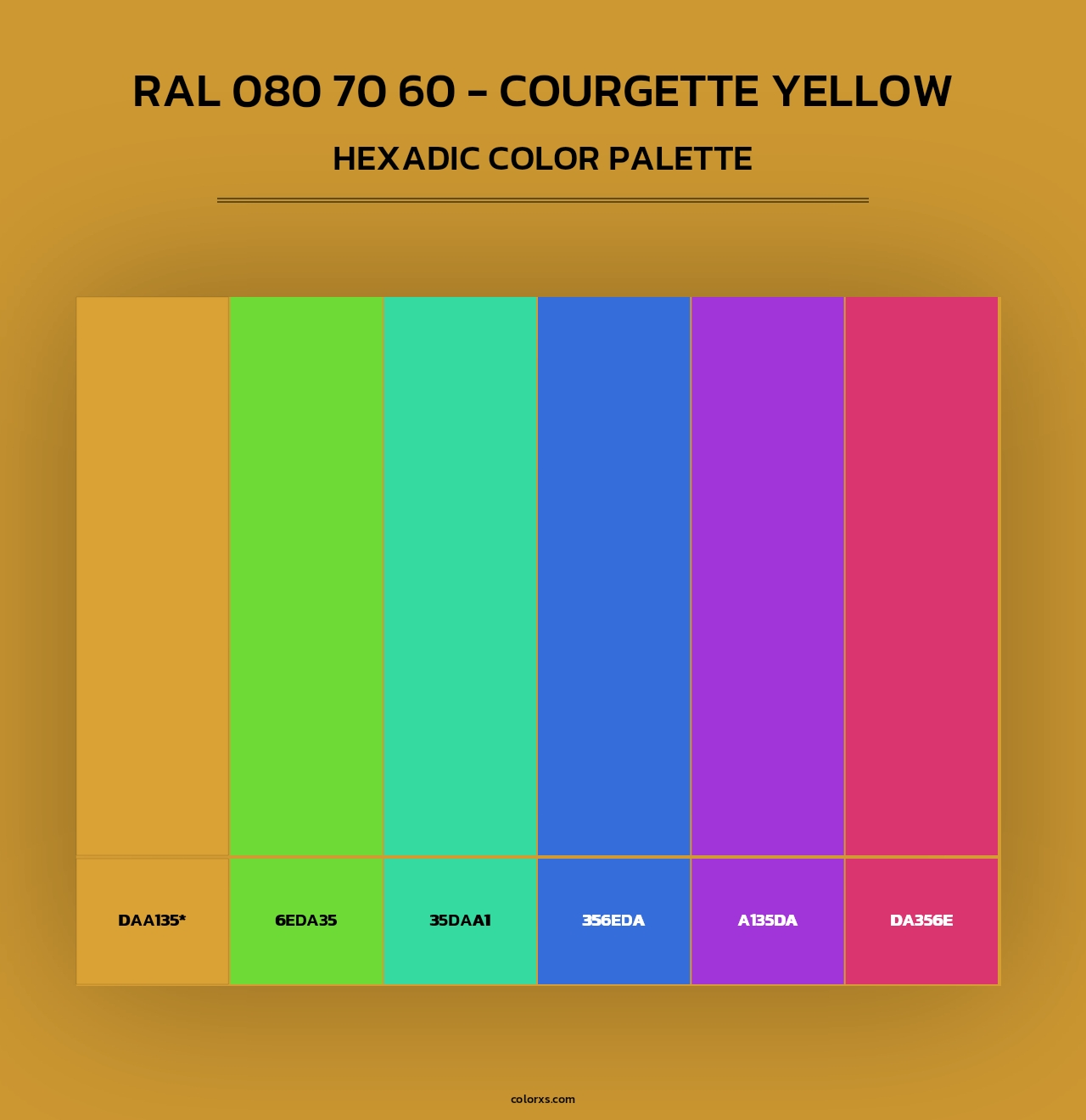 RAL 080 70 60 - Courgette Yellow - Hexadic Color Palette