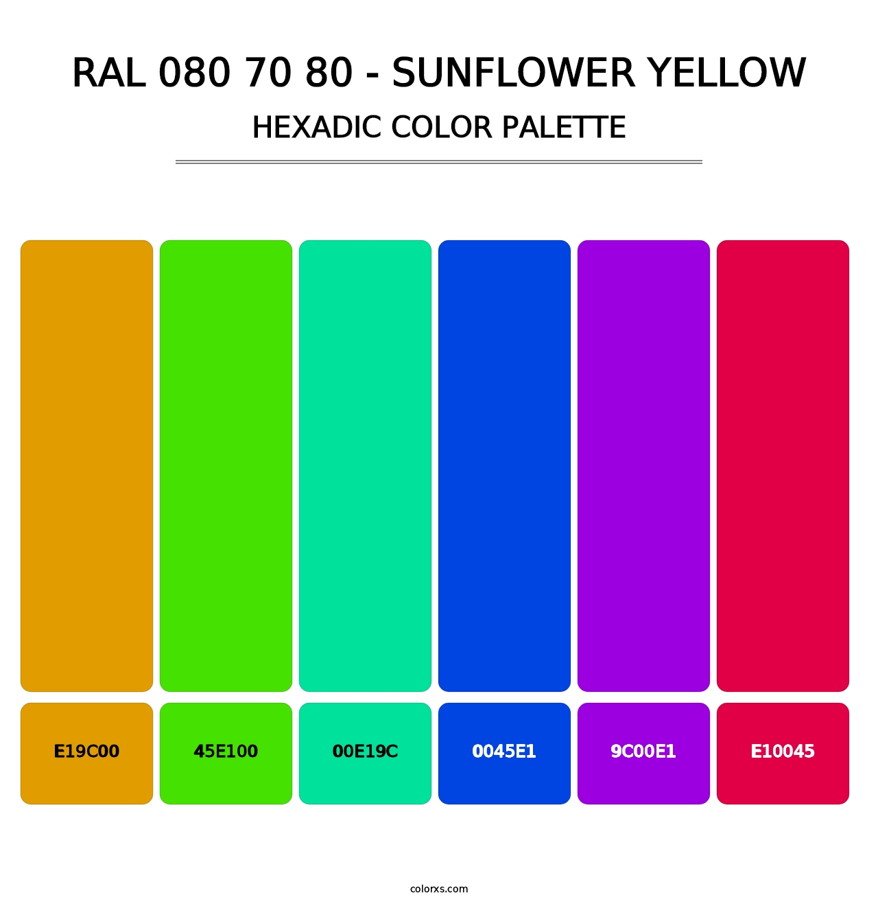 RAL 080 70 80 - Sunflower Yellow - Hexadic Color Palette