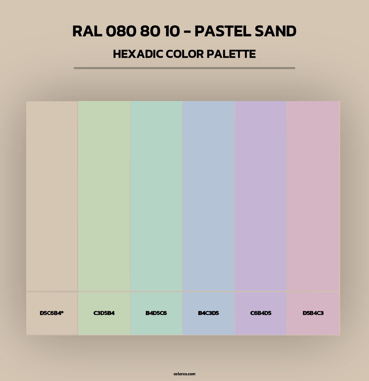 RAL 080 80 10 - Pastel Sand - Hexadic Color Palette
