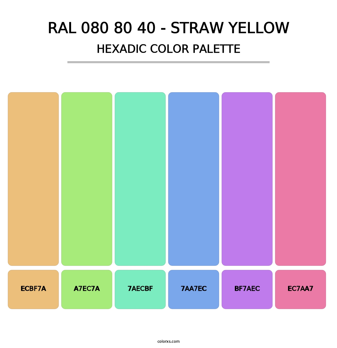 RAL 080 80 40 - Straw Yellow - Hexadic Color Palette