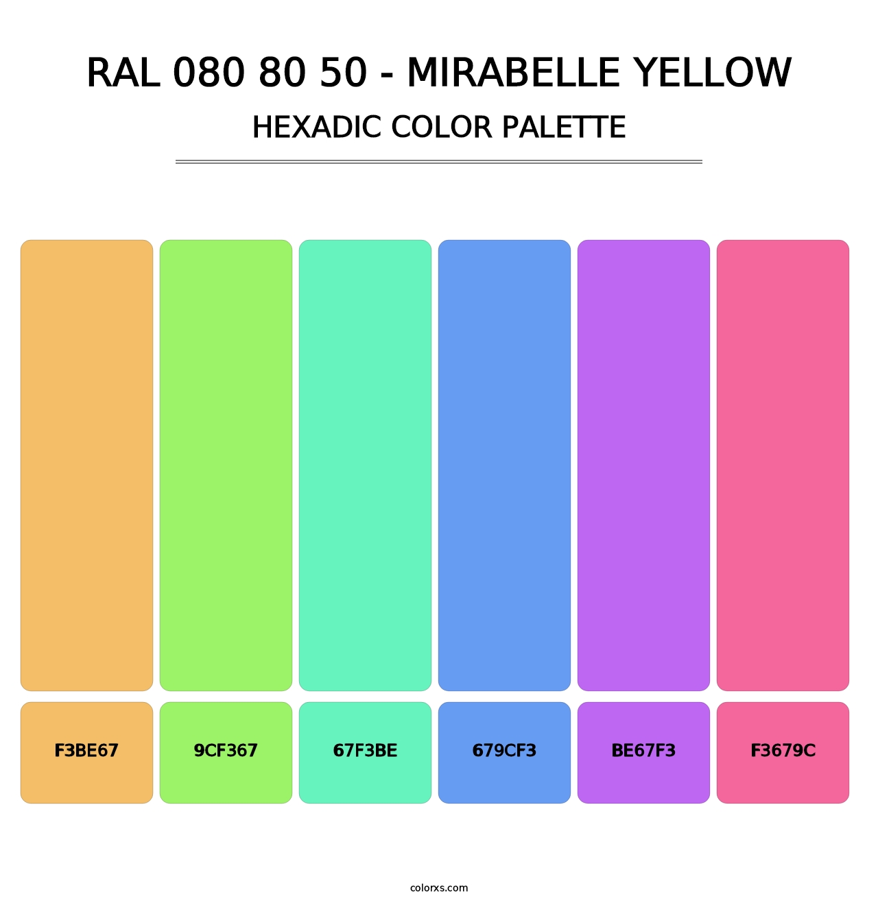 RAL 080 80 50 - Mirabelle Yellow - Hexadic Color Palette