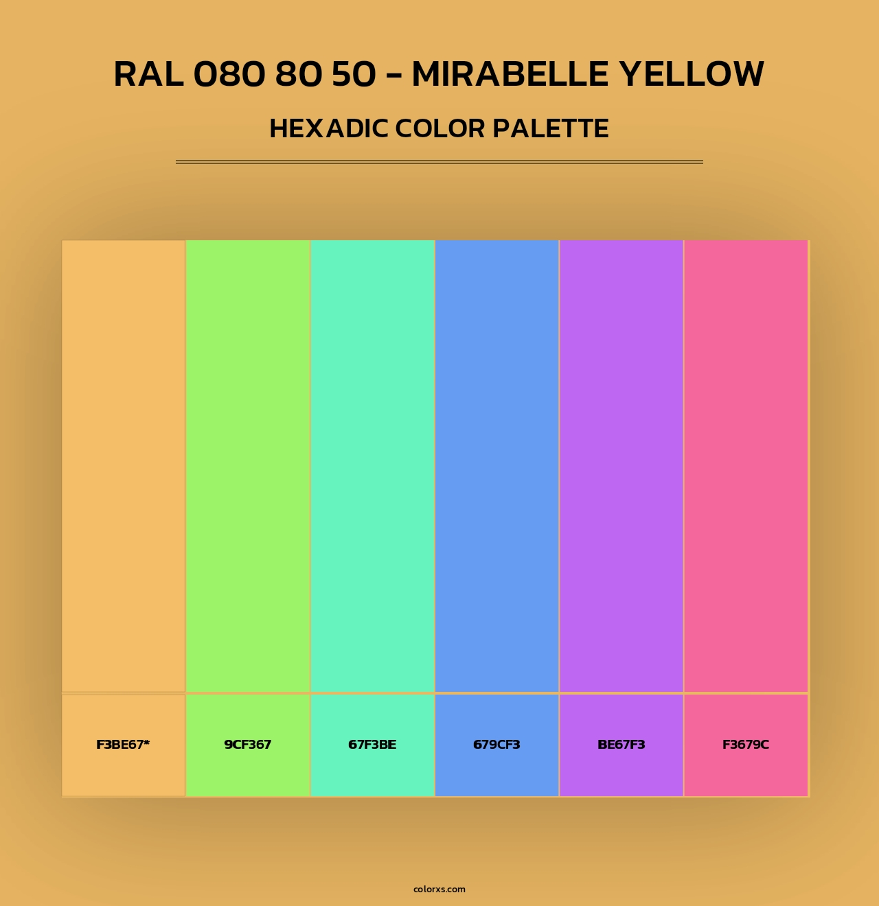 RAL 080 80 50 - Mirabelle Yellow - Hexadic Color Palette