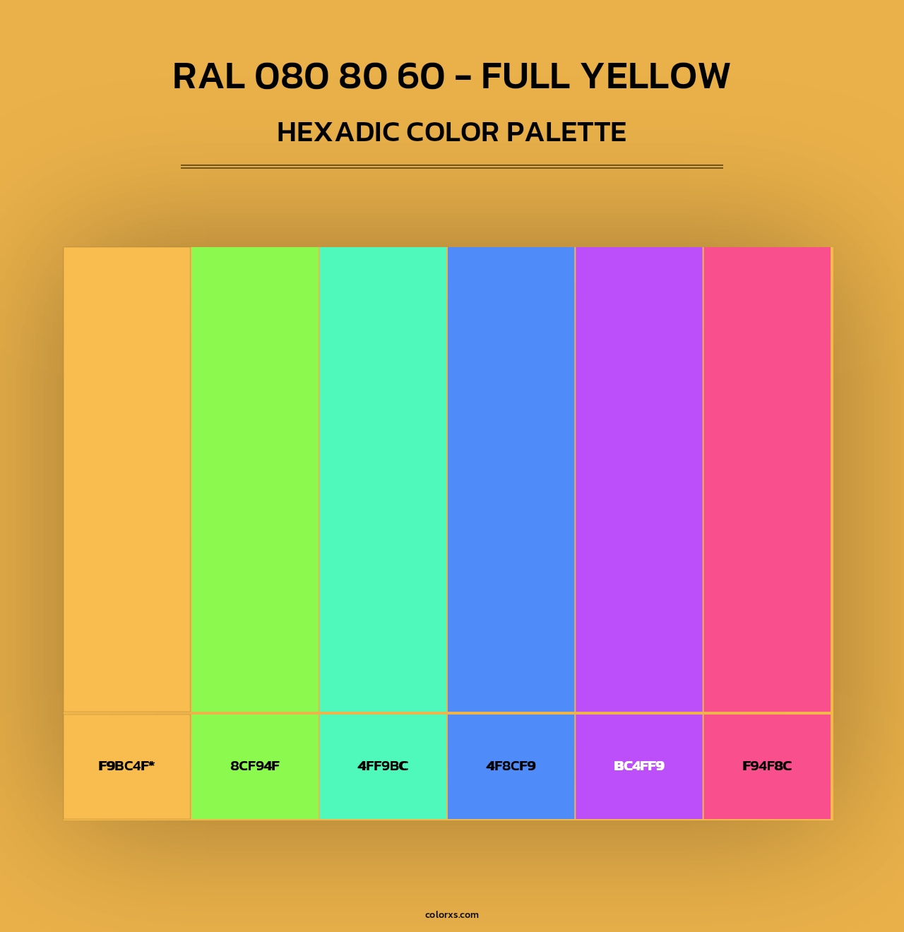 RAL 080 80 60 - Full Yellow - Hexadic Color Palette