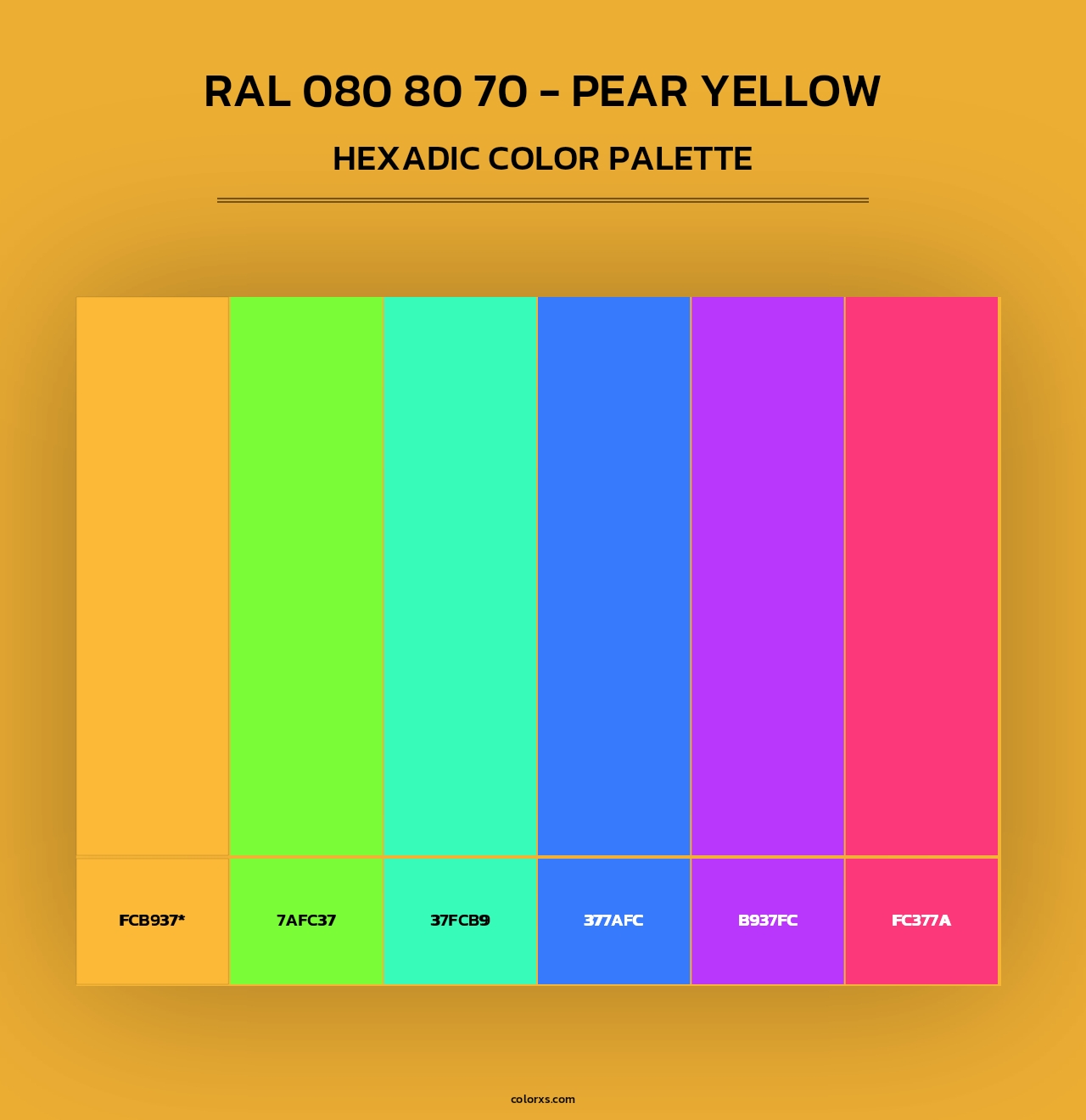 RAL 080 80 70 - Pear Yellow - Hexadic Color Palette