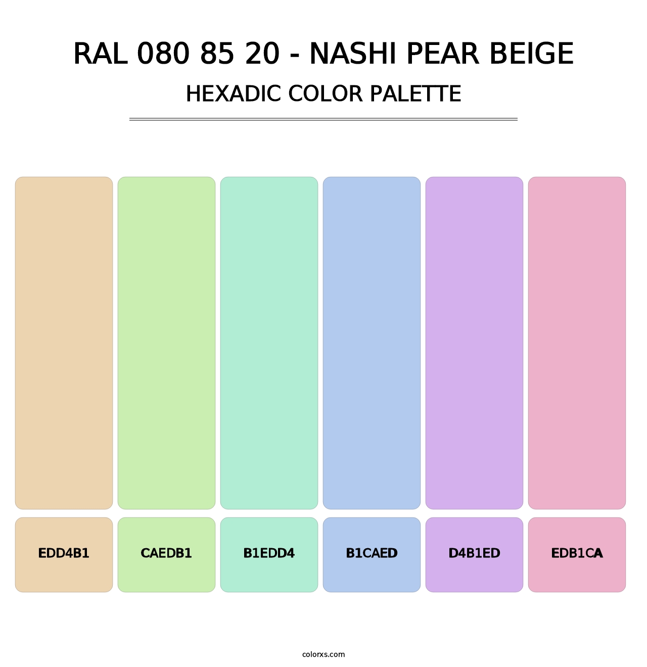 RAL 080 85 20 - Nashi Pear Beige - Hexadic Color Palette