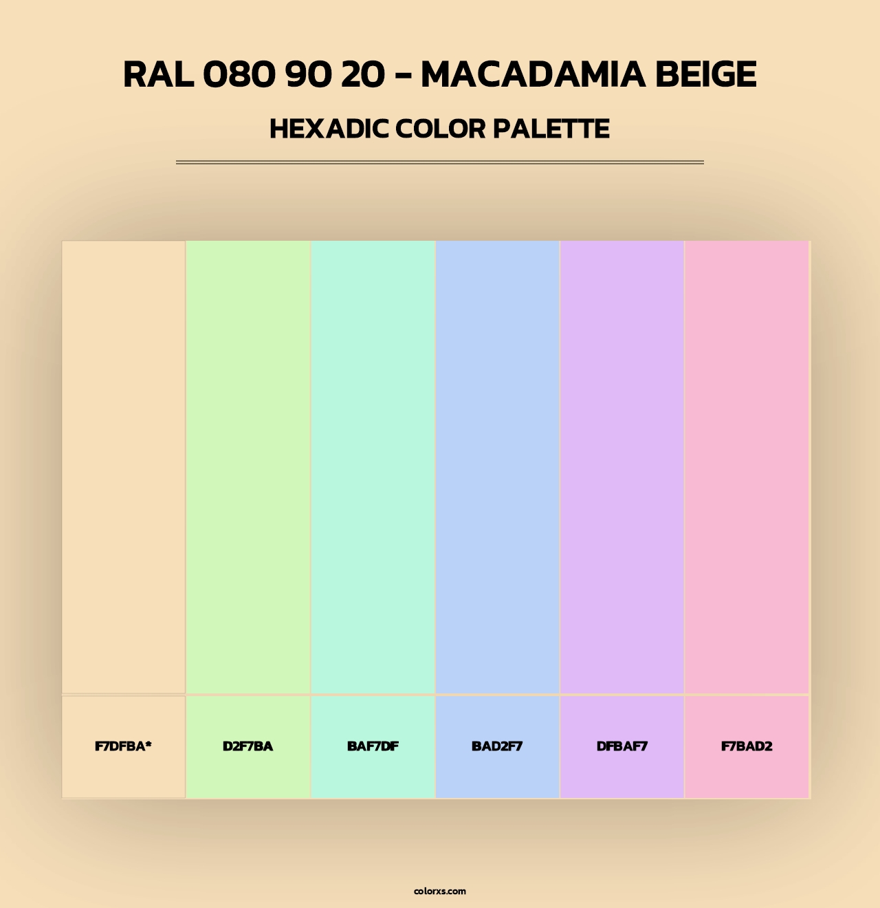 RAL 080 90 20 - Macadamia Beige - Hexadic Color Palette
