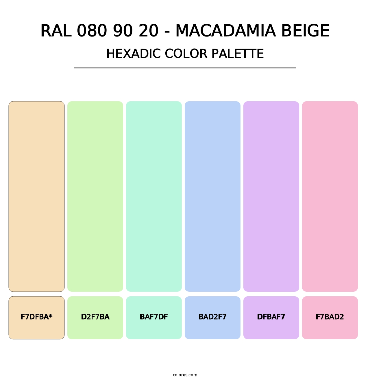 RAL 080 90 20 - Macadamia Beige - Hexadic Color Palette