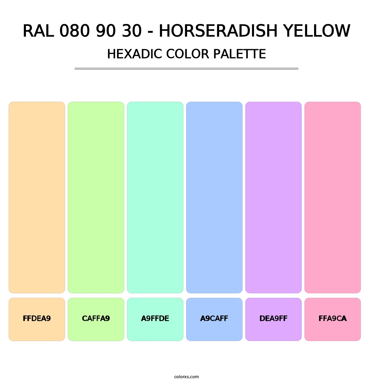 RAL 080 90 30 - Horseradish Yellow - Hexadic Color Palette