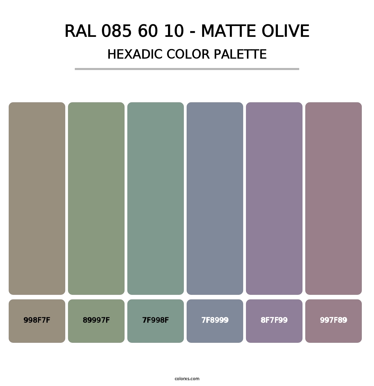 RAL 085 60 10 - Matte Olive - Hexadic Color Palette
