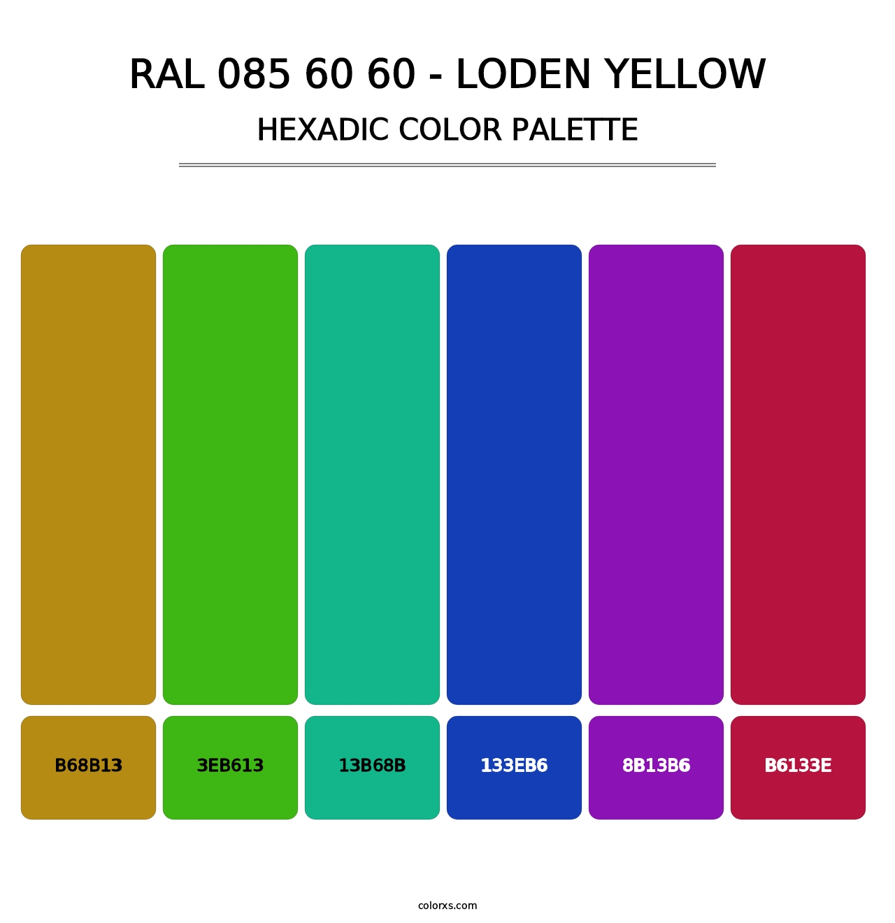 RAL 085 60 60 - Loden Yellow - Hexadic Color Palette