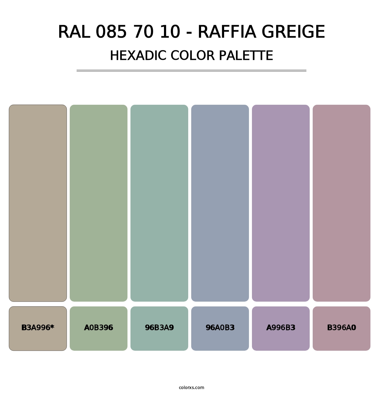 RAL 085 70 10 - Raffia Greige - Hexadic Color Palette