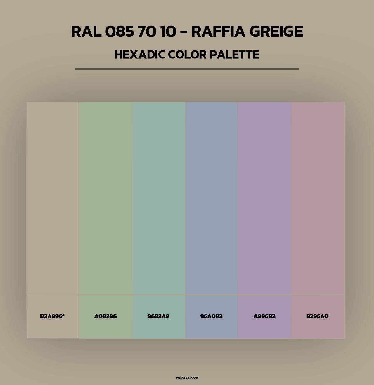 RAL 085 70 10 - Raffia Greige - Hexadic Color Palette