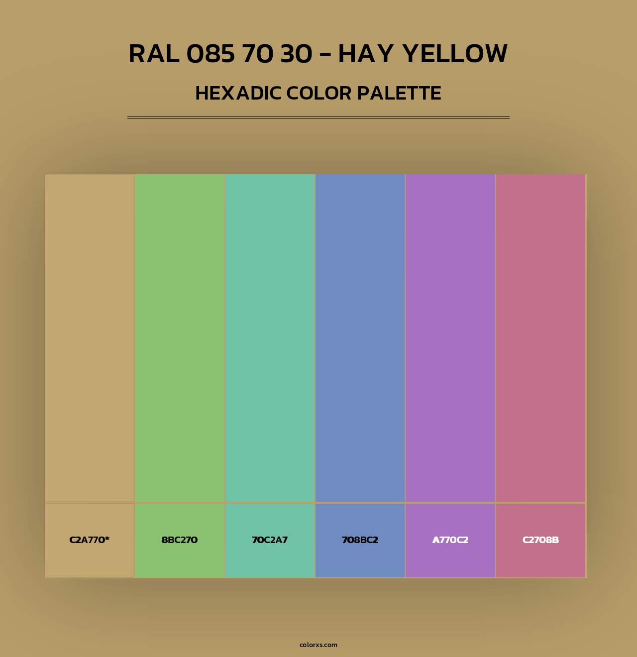 RAL 085 70 30 - Hay Yellow - Hexadic Color Palette