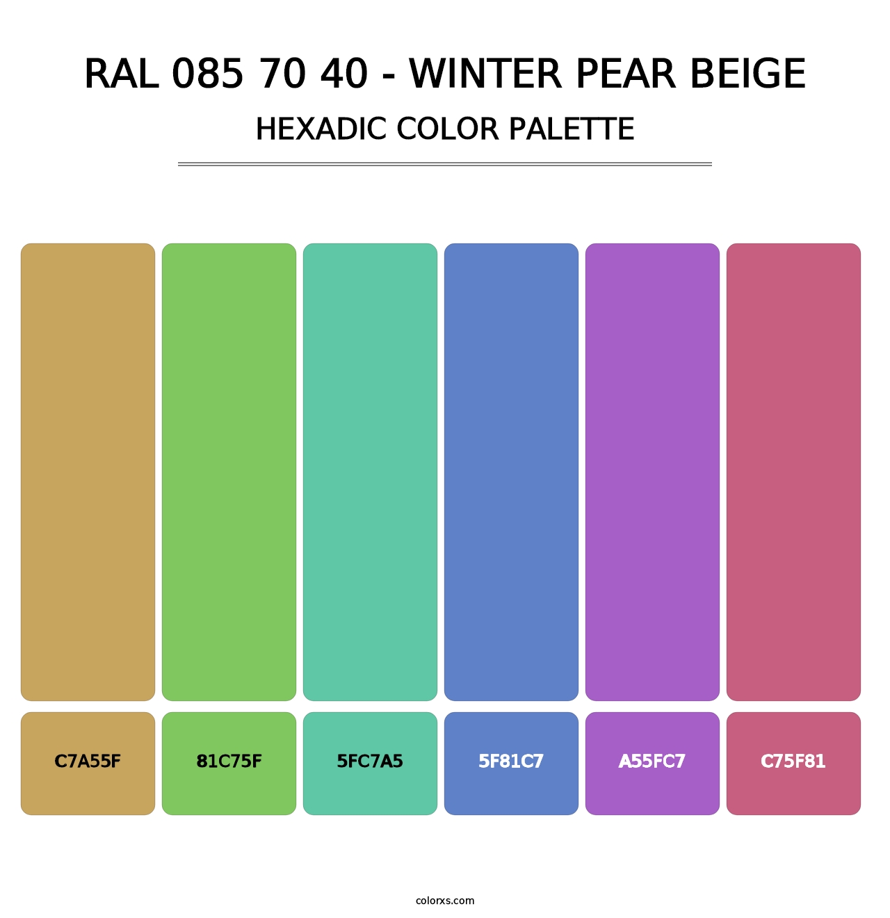 RAL 085 70 40 - Winter Pear Beige - Hexadic Color Palette