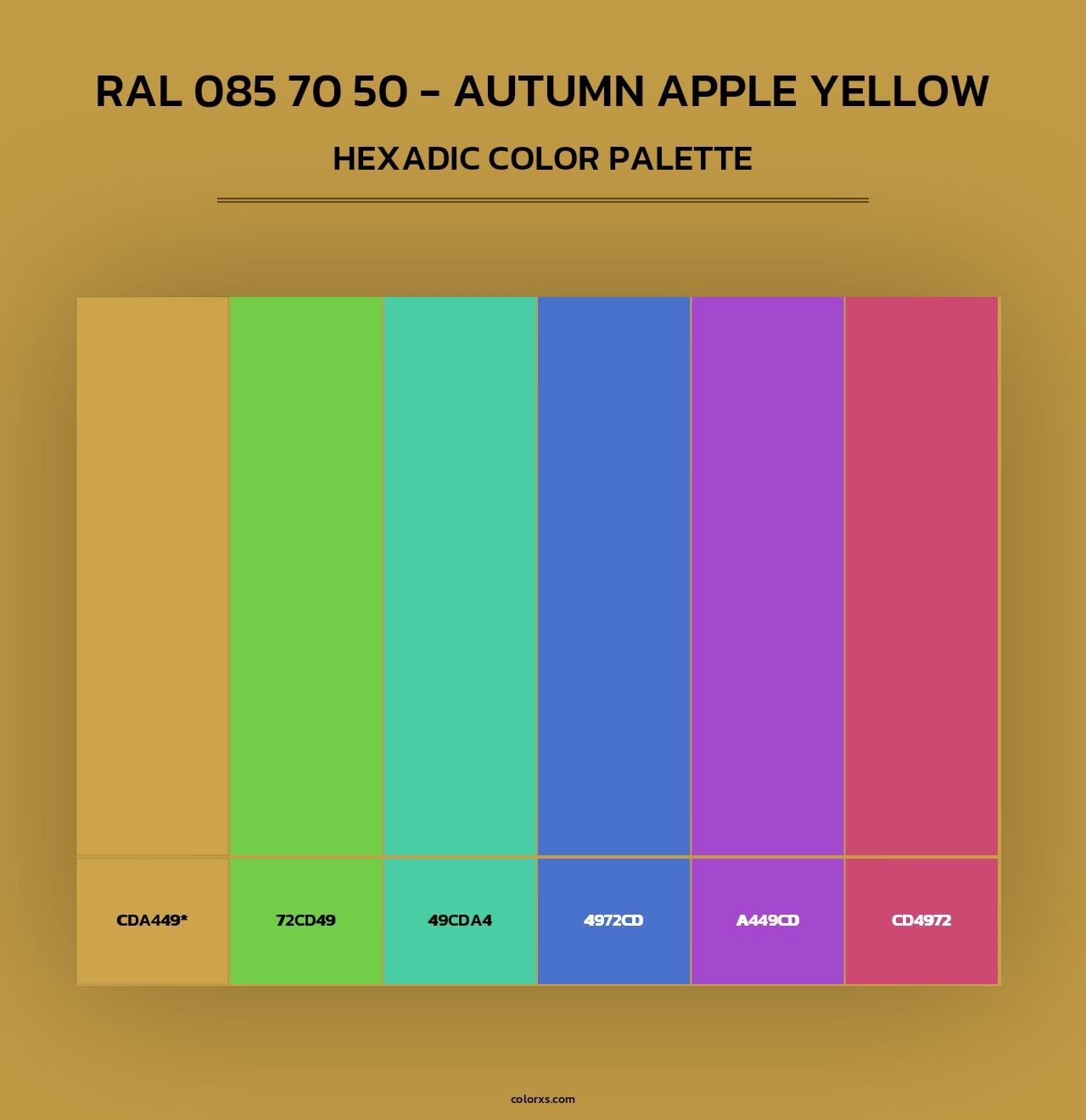 RAL 085 70 50 - Autumn Apple Yellow - Hexadic Color Palette