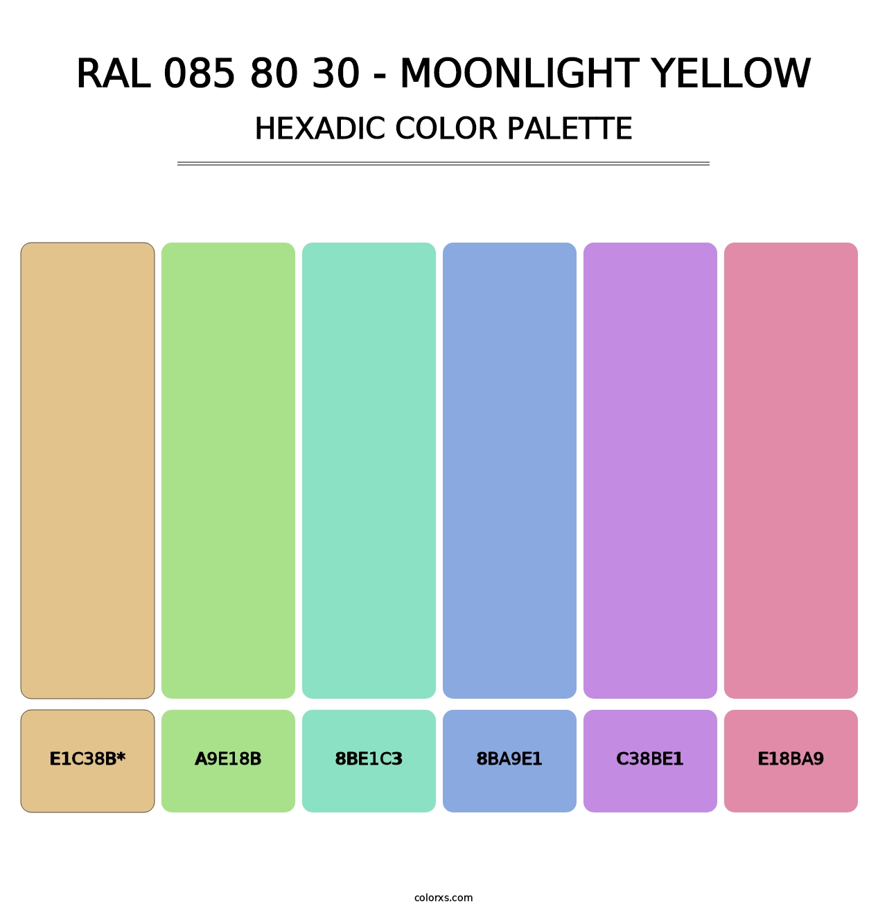 RAL 085 80 30 - Moonlight Yellow - Hexadic Color Palette